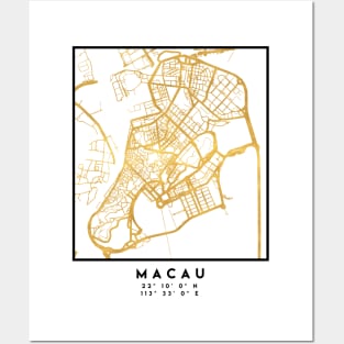 MACAU CHINA CITY STREET MAP ART Posters and Art